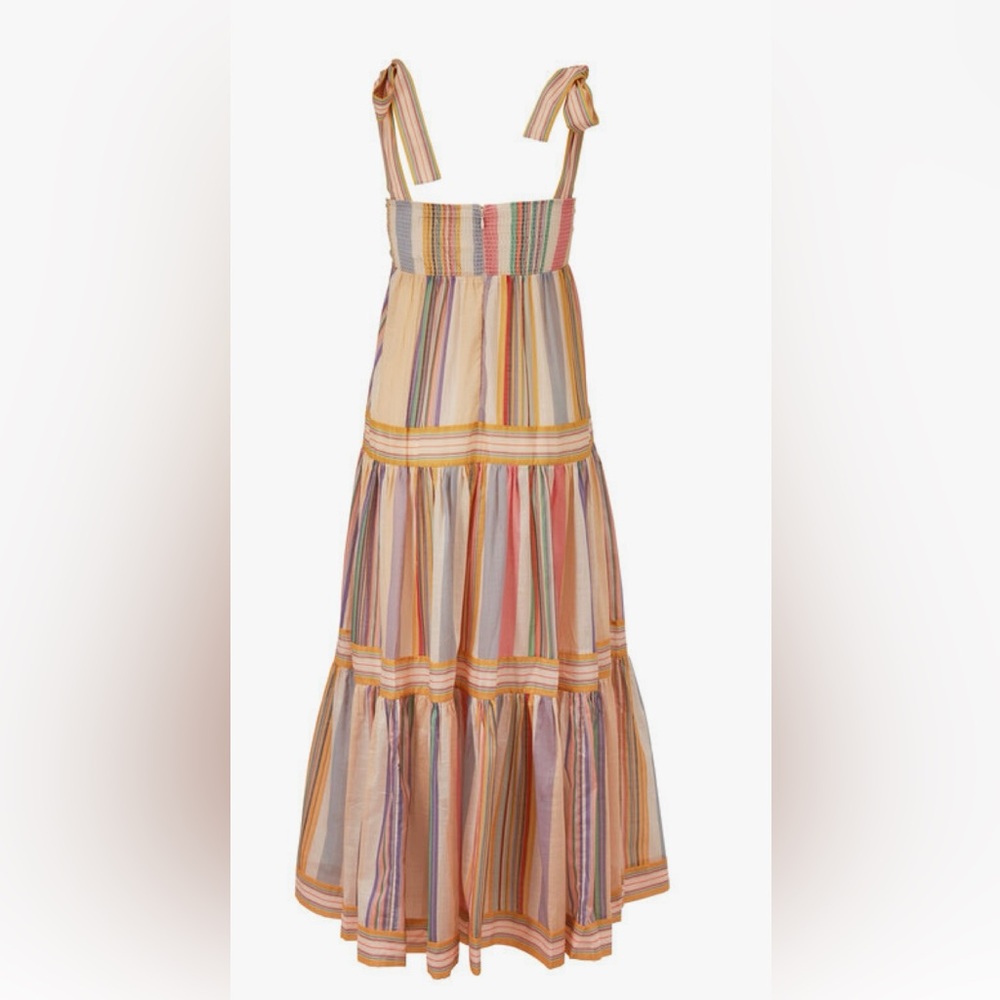 Zimmermann Mae Multi-Stripe Shoulder Tie Dress